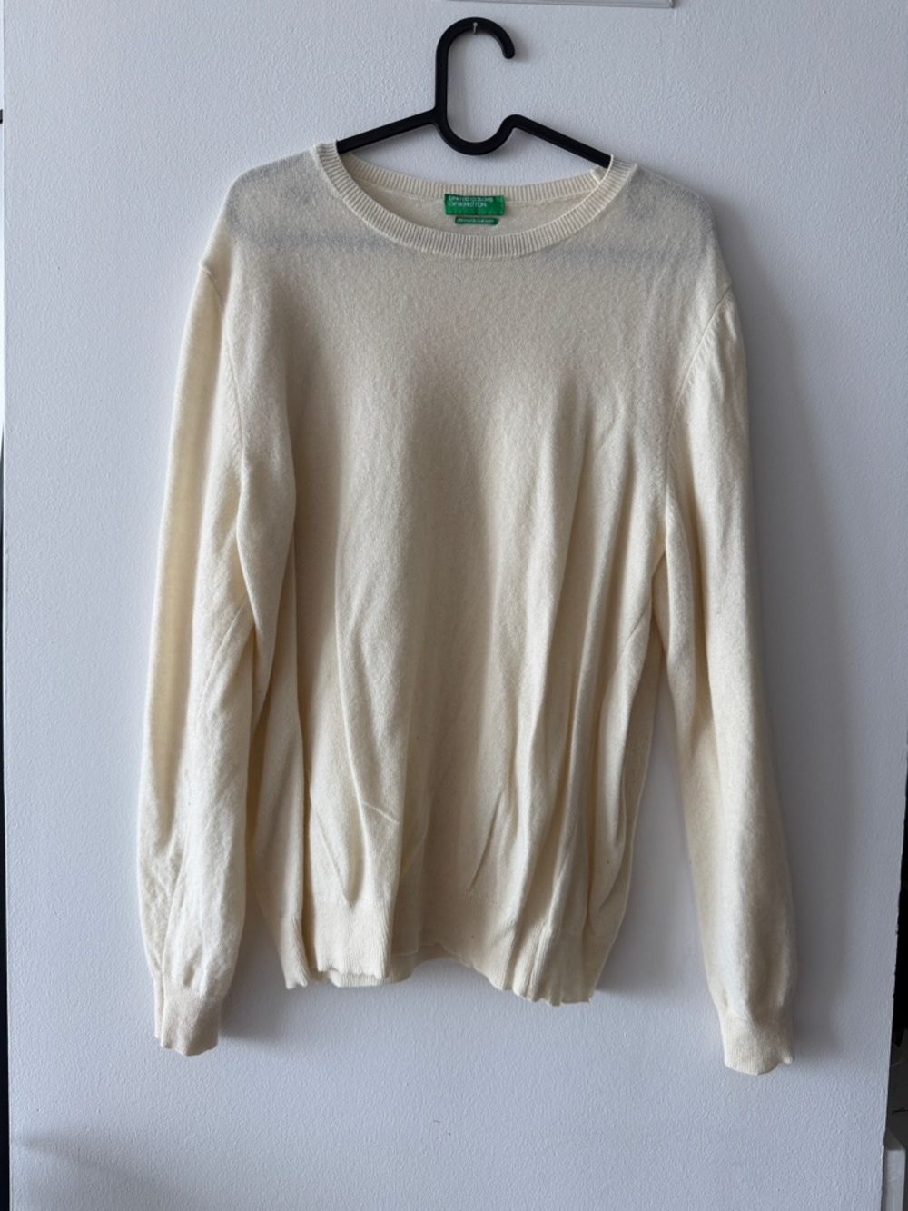 Merino Yarn Crewneck Sweater in Cream